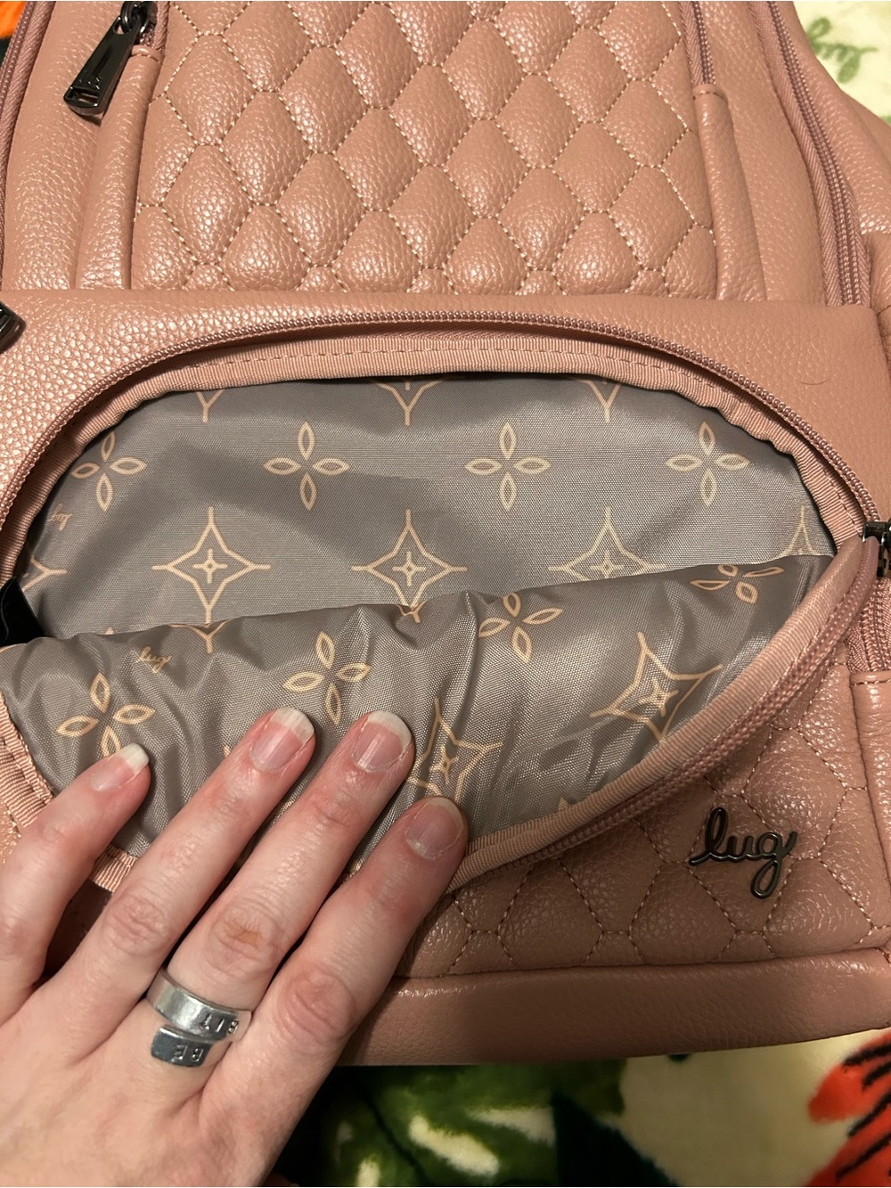 lug Hatchback VL Blush Pink Vegan Leather Backpack - Picture 3 of 4